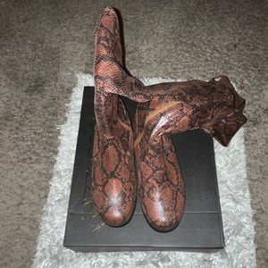Snake Print OTK Boots